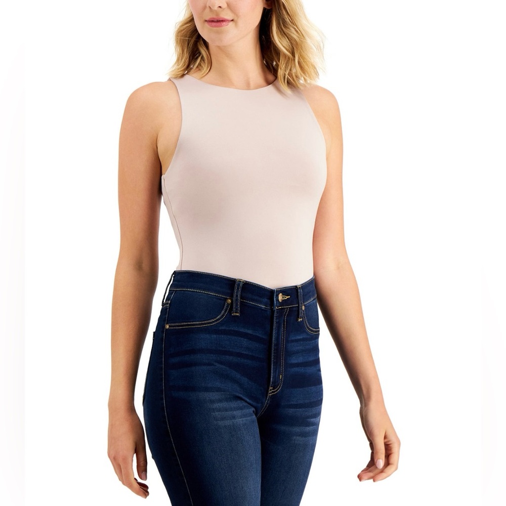 ALFANI Beige (grey rose) Thong High Neck Bodysuit